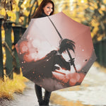 Sunset Japanese Samurai Print Foldable Umbrella