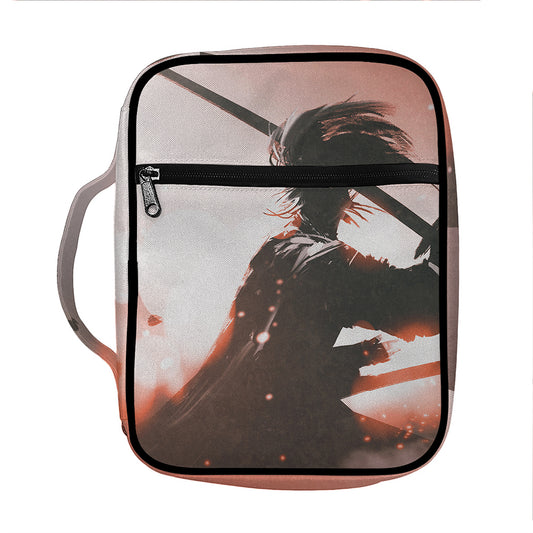 Sunset Japanese Samurai Print Front Pocket Bible Bag