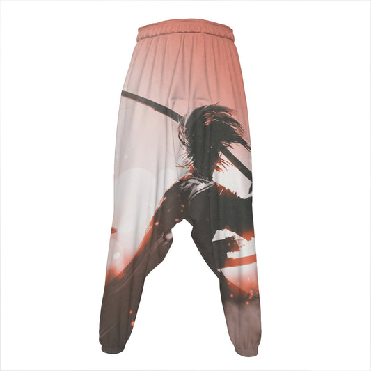 Sunset Japanese Samurai Print Hammer Pants
