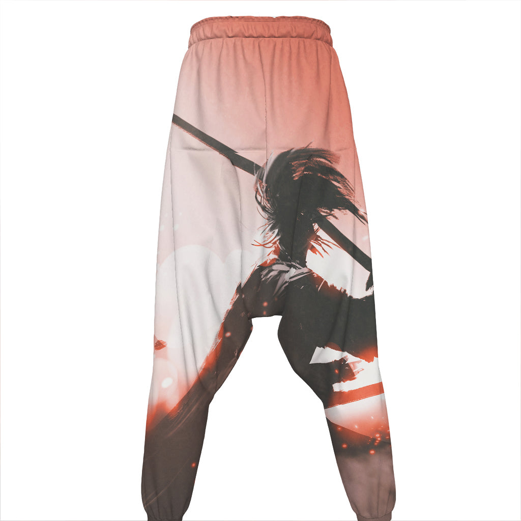 Sunset Japanese Samurai Print Hammer Pants
