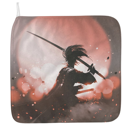 Sunset Japanese Samurai Print Hand Towel