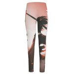 Sunset Japanese Samurai Print High-Waisted Pocket Leggings