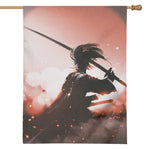 Sunset Japanese Samurai Print House Flag
