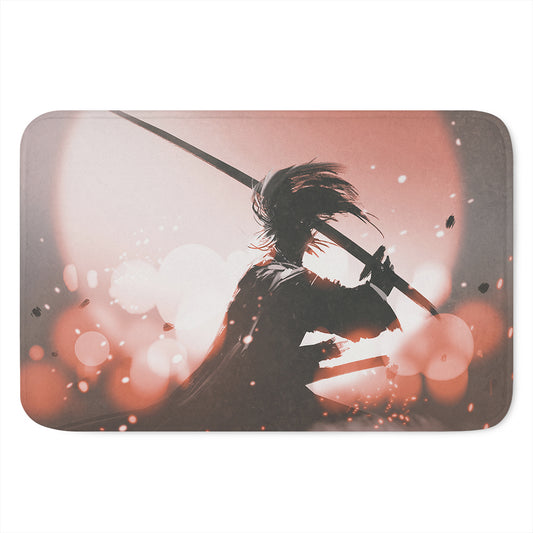 Sunset Japanese Samurai Print Indoor Door Mat