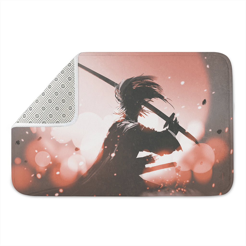 Sunset Japanese Samurai Print Indoor Door Mat