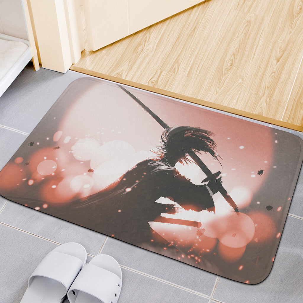 Sunset Japanese Samurai Print Indoor Door Mat