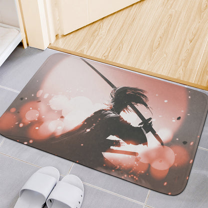 Sunset Japanese Samurai Print Indoor Door Mat