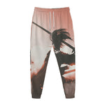 Sunset Japanese Samurai Print Jogger Pants