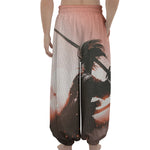 Sunset Japanese Samurai Print Lantern Pants