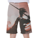 Sunset Japanese Samurai Print Men's Beach Shorts