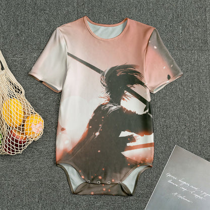 Sunset Japanese Samurai Print Men's Bodysuit
