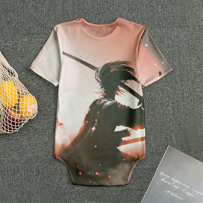Sunset Japanese Samurai Print Men's Bodysuit