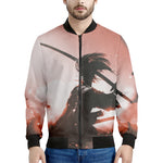 Sunset Japanese Samurai Print Men's Bomber Jacket