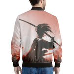 Sunset Japanese Samurai Print Men's Bomber Jacket