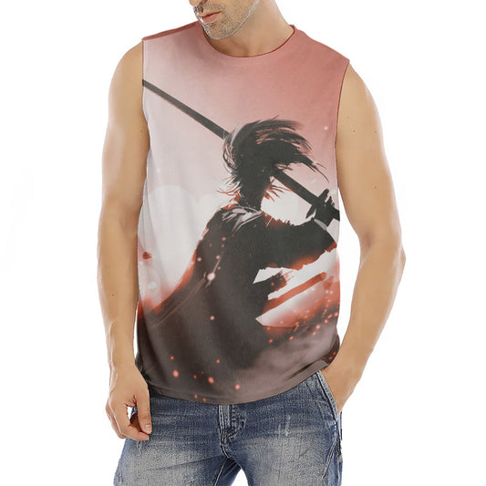 Sunset Japanese Samurai Print Men's Fitness Tank Top