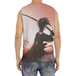 Sunset Japanese Samurai Print Men's Fitness Tank Top
