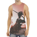 Sunset Japanese Samurai Print Men's Muscle Tank Top