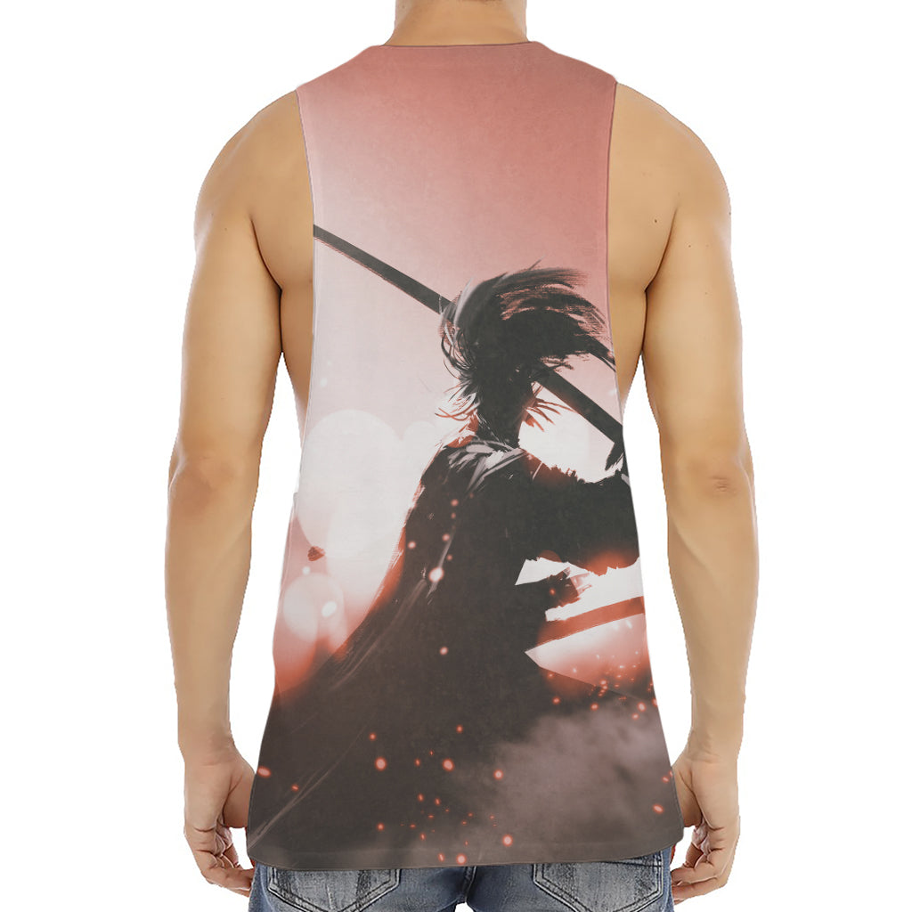 Sunset Japanese Samurai Print Men's Muscle Tank Top