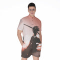 Sunset Japanese Samurai Print Men's Romper