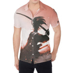 Sunset Japanese Samurai Print Men's Shirt