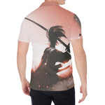 Sunset Japanese Samurai Print Men's Shirt