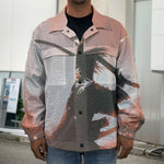 Sunset Japanese Samurai Print Men's Shirt Jacket