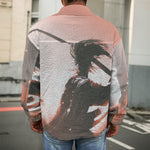 Sunset Japanese Samurai Print Men's Shirt Jacket