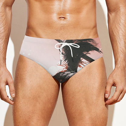 Sunset Japanese Samurai Print Men's Swim Briefs
