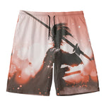 Sunset Japanese Samurai Print Men's Swim Trunks