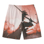 Sunset Japanese Samurai Print Men's Swim Trunks