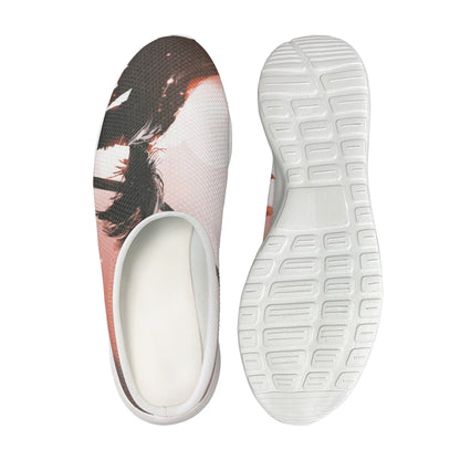Sunset Japanese Samurai Print Mesh Casual Shoes