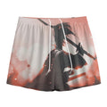 Sunset Japanese Samurai Print Mesh Shorts