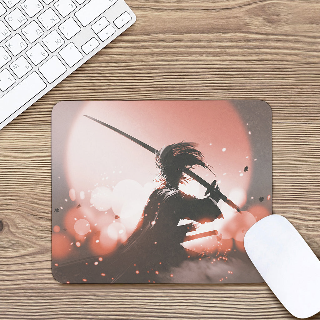 Sunset Japanese Samurai Print Mouse Pad