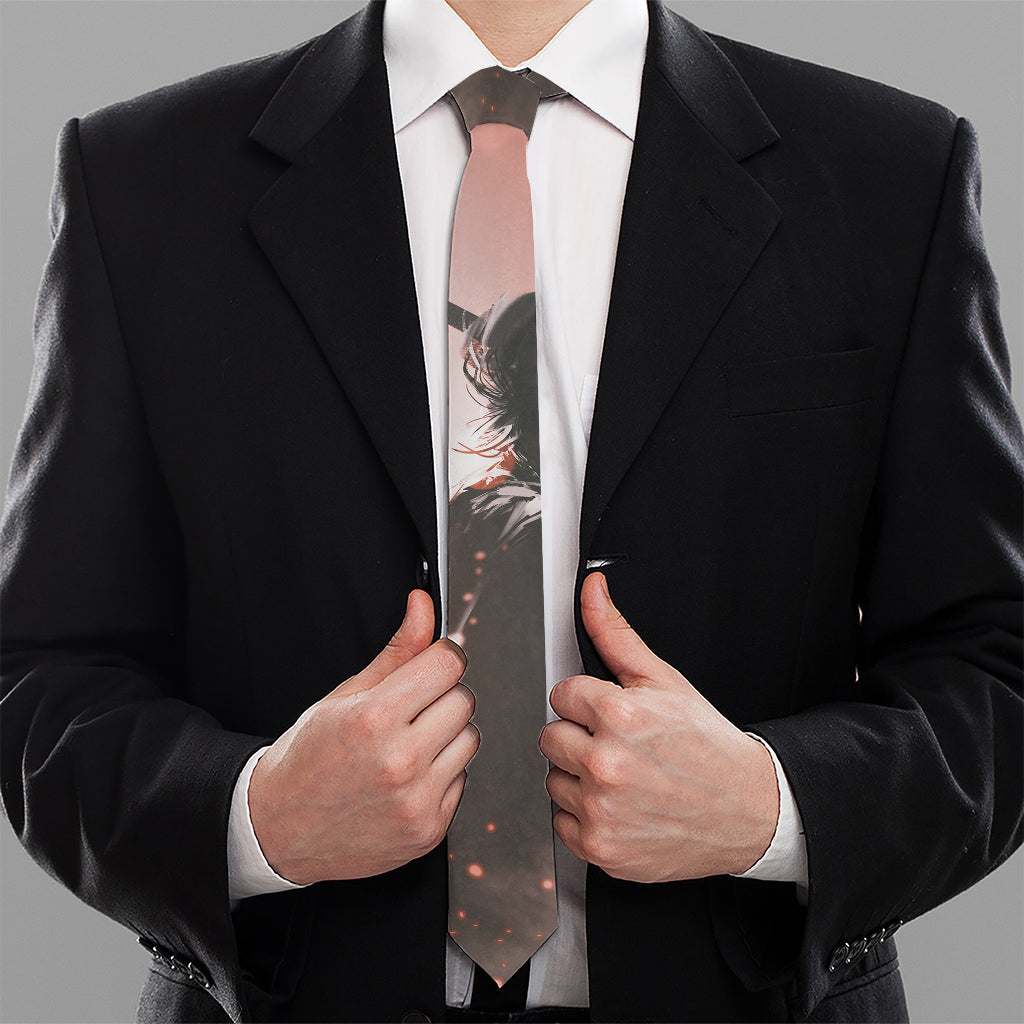 Sunset Japanese Samurai Print Necktie