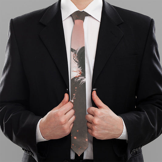 Sunset Japanese Samurai Print Necktie