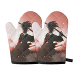 Sunset Japanese Samurai Print Oven Mitts