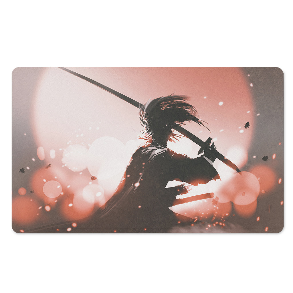 Sunset Japanese Samurai Print Polyester Doormat