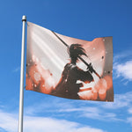 Sunset Japanese Samurai Print Polyester Flag