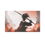 Sunset Japanese Samurai Print Polyester Flag