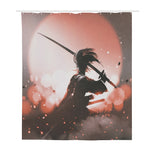 Sunset Japanese Samurai Print Polyester Shower Curtain