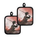 Sunset Japanese Samurai Print Pot Holders