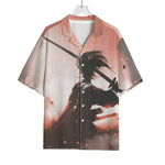 Sunset Japanese Samurai Print Rayon Hawaiian Shirt