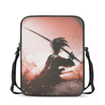 Sunset Japanese Samurai Print Rectangular Crossbody Bag