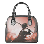 Sunset Japanese Samurai Print Shoulder Handbag