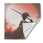 Sunset Japanese Samurai Print Silk Bandana