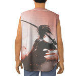 Sunset Japanese Samurai Print Sleeveless Baseball Jersey