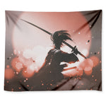 Sunset Japanese Samurai Print Tapestry