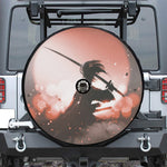 Sunset Japanese Samurai Print Tire Cover With Camera Hole