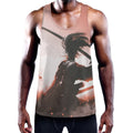 Sunset Japanese Samurai Print Men's Workout Tank Top