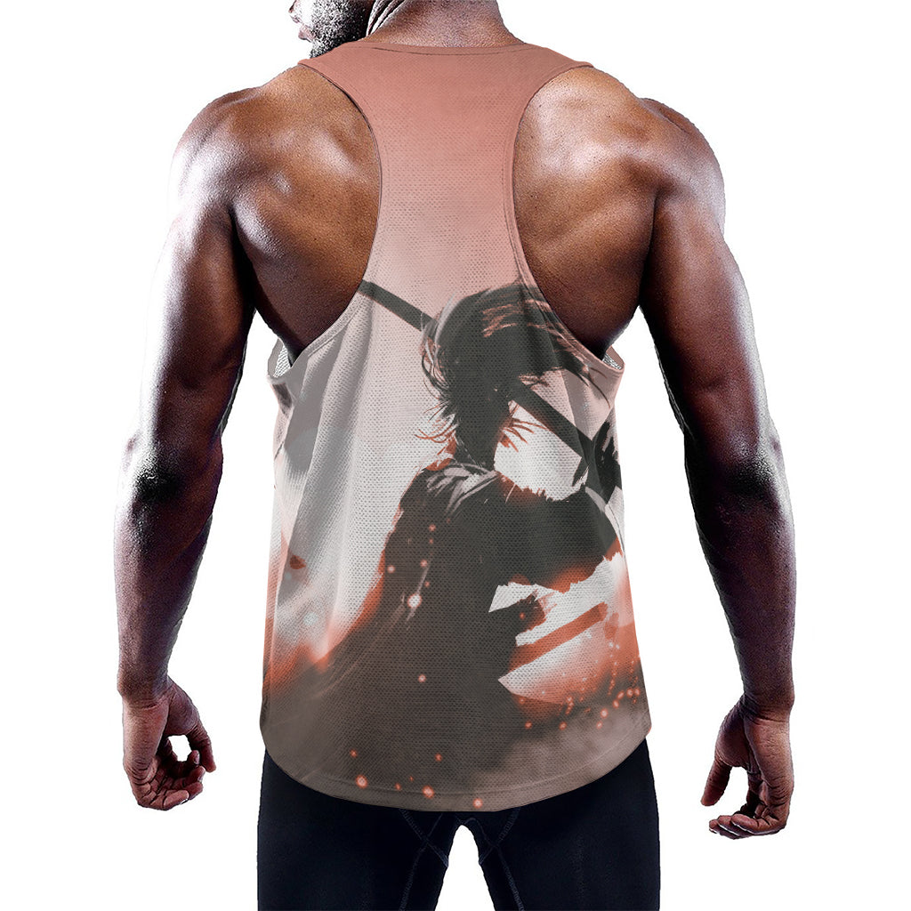Sunset Japanese Samurai Print Training Tank Top